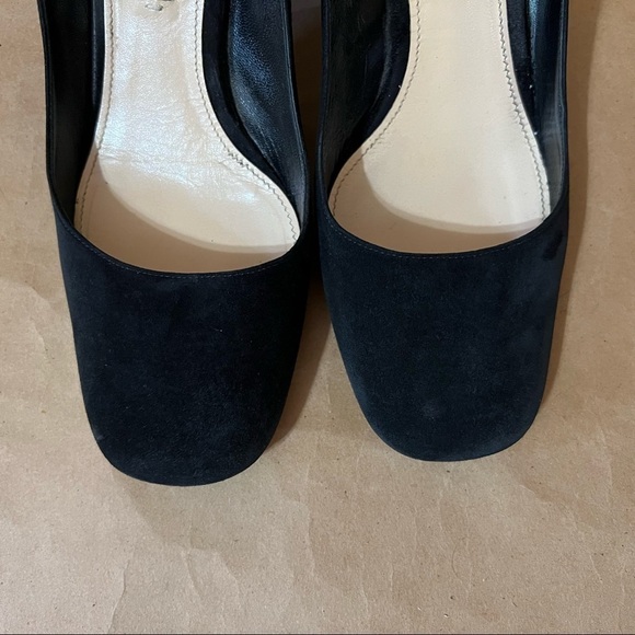Prada | Suede 65mm Round Block Heel Pumps Square Toe Classic Size 7.5 (EU 37.5) - Picture 6 of 15